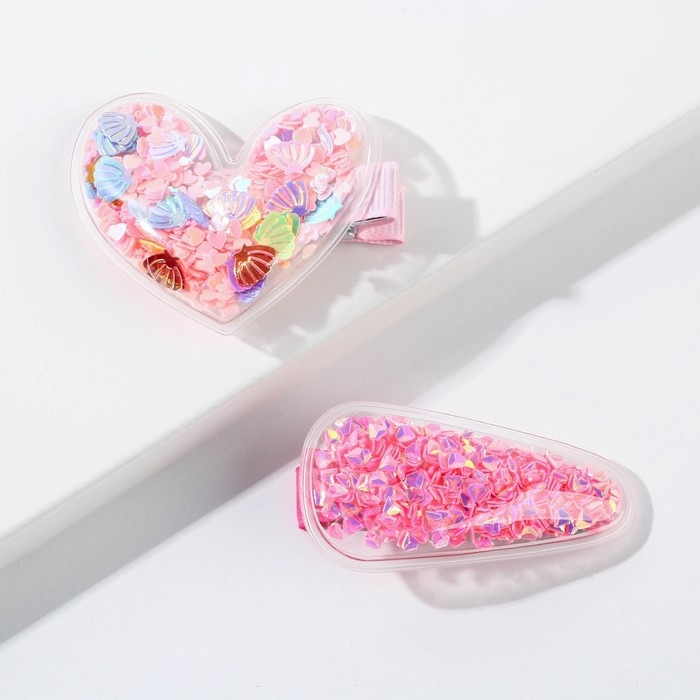 Заколки для волос «Украду твое сердечко», 2 шт. (шейкер) Заколки для волос «Украду твое сердечко», 2 шт. (шейкер)