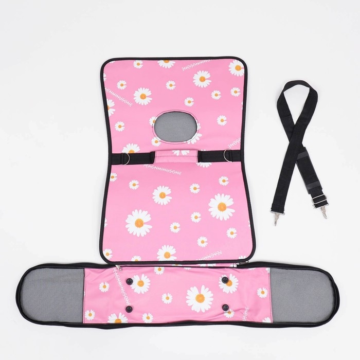 Сумка - переноска для животных Сумка - переноска для животных "Цветы", розовая, размер М, 40 х 21 х 27 см