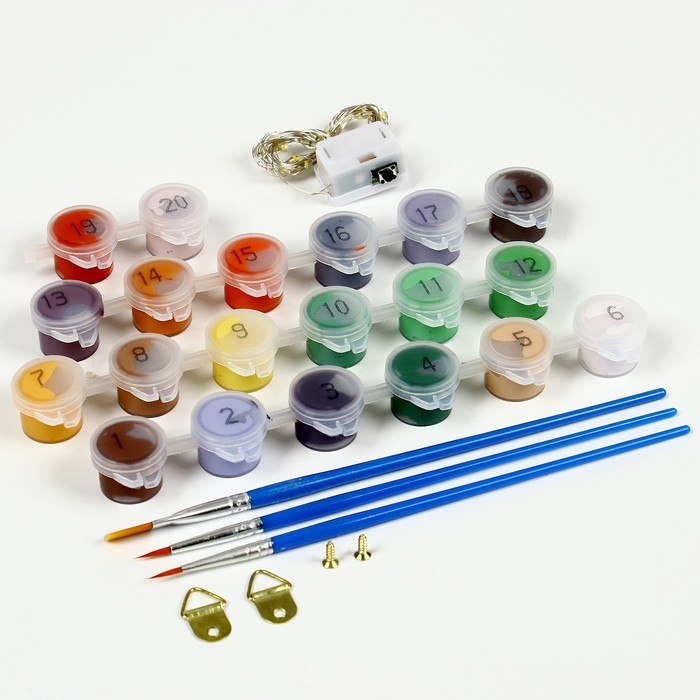 Новогодняя картина по номерам с подрамником и гирляндой «Новый год! Настоящая сказка», 30 х 40 см Новогодняя картина по номерам с подрамником и гирляндой «Новый год! Настоящая сказка», 30 х 40 см