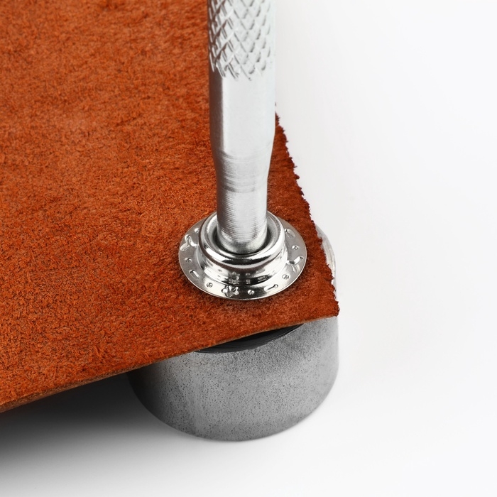 Кнопки установочные, Омега (О-образные), d = 15 мм, 6 шт, с установщиком, цвет серебряный Кнопки установочные, Омега (О-образные), d = 15 мм, 6 шт, с установщиком, цвет серебряный