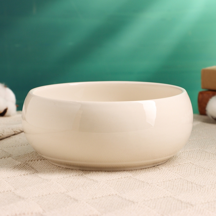 Кашпо - бонсай  Кашпо - бонсай "Мира" для кактусов и суккулентов, белое, 18х18х7см