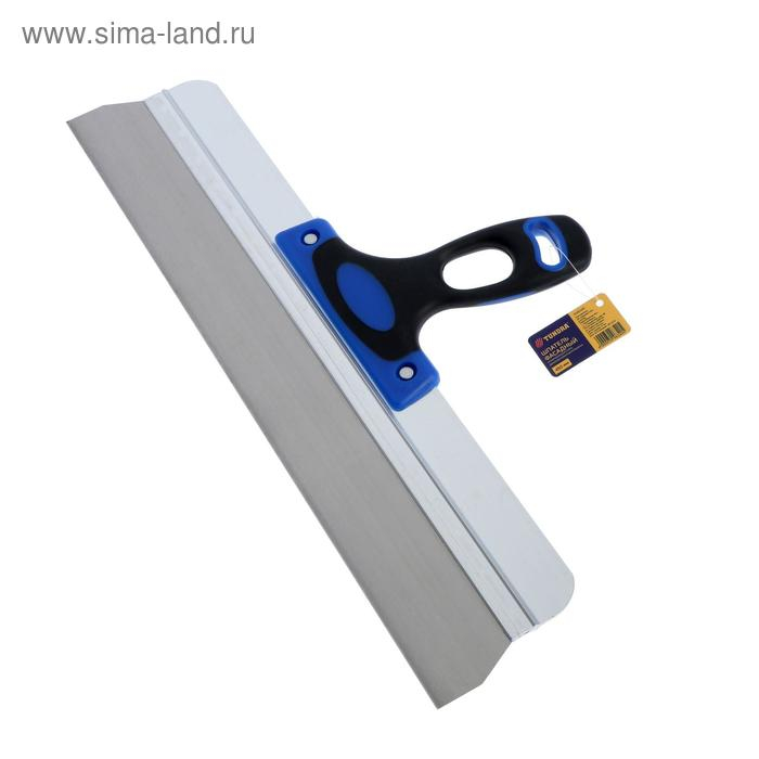 Шпатель фасадный ТУНДРА, 450 мм, нержавеющая сталь, двухкомпонентная рукоятка Шпатель фасадный ТУНДРА, 450 мм, нержавеющая сталь, двухкомпонентная рукоятка