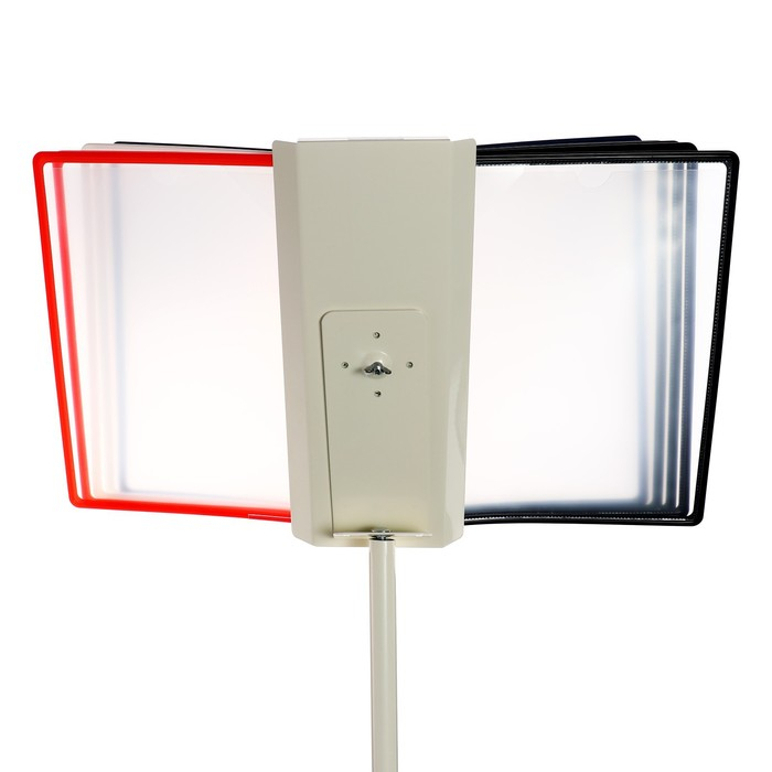 Демосистема напольная на 10 панелей А4, BRAUBERG "SOLID", металл, серая