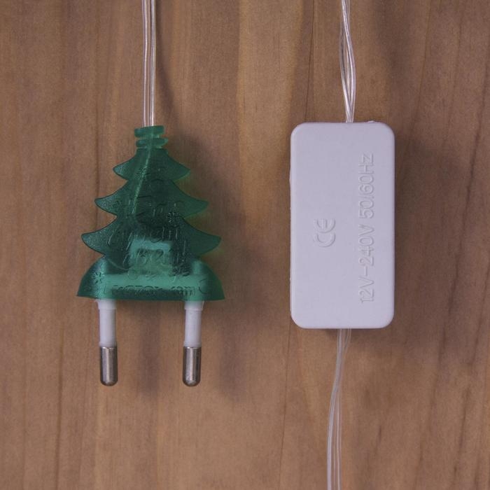 Гирлянда &laquo;Нить&raquo; 5 м с насадками &laquo;Сосульки с пузырьками&raquo;, IP20, прозрачная нить, 20 LED, свечение мульти (RG/RB), мигание, 220 В