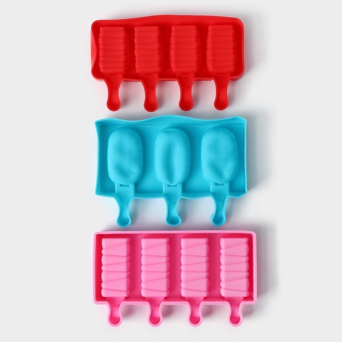 Набор форм для мороженого Доляна «Венеция», 3 шт, силикон, 19×11 см Набор форм для мороженого Доляна «Венеция», 3 шт, силикон, 19×11 см