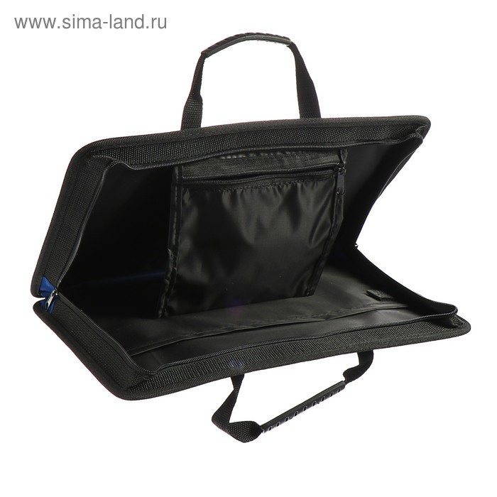 Папка с ручками текстильная, А4, 365 х 260 х 50 мм, 1С13 Папка с ручками текстильная, А4, 365 х 260 х 50 мм, 1С13 "Луга", каркасная, синяя