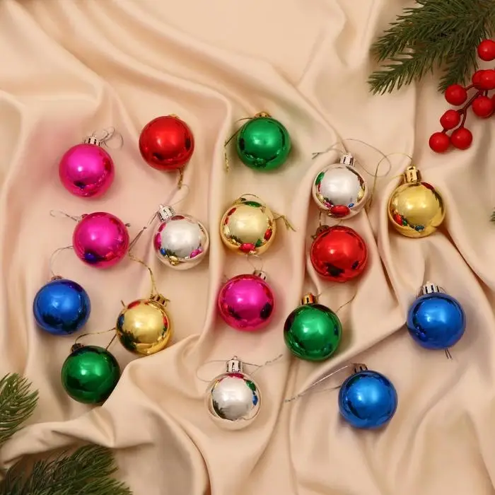 Ёлочные игрушки «Классика» глянец, d=4 см, набор 18 шт., МИКС Ёлочные игрушки «Классика» глянец, d=4 см, набор 18 шт., МИКС