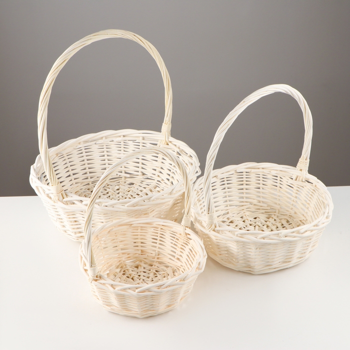 Набор корзин «Косичка», 3 шт, 35×12/38 см, 29×11/32 см, 24×10/27 см, ива Набор корзин «Косичка», 3 шт, 35×12/38 см, 29×11/32 см, 24×10/27 см, ива