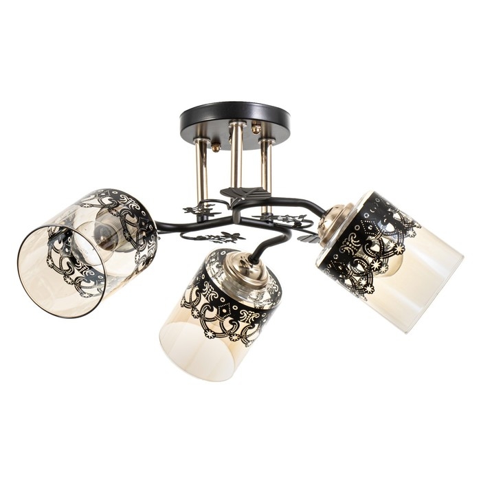 Люстра Люстра "Рузанна" 3хЕ27 40Вт черно-золотой 58х58х27 см BayerLux