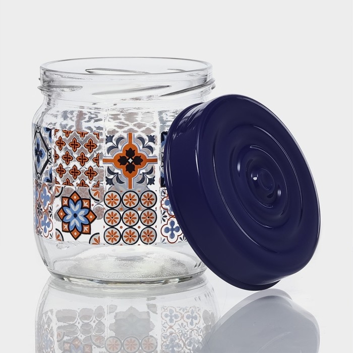 Банка стеклянная для сыпучих продуктов «Мозаика», 425 мл