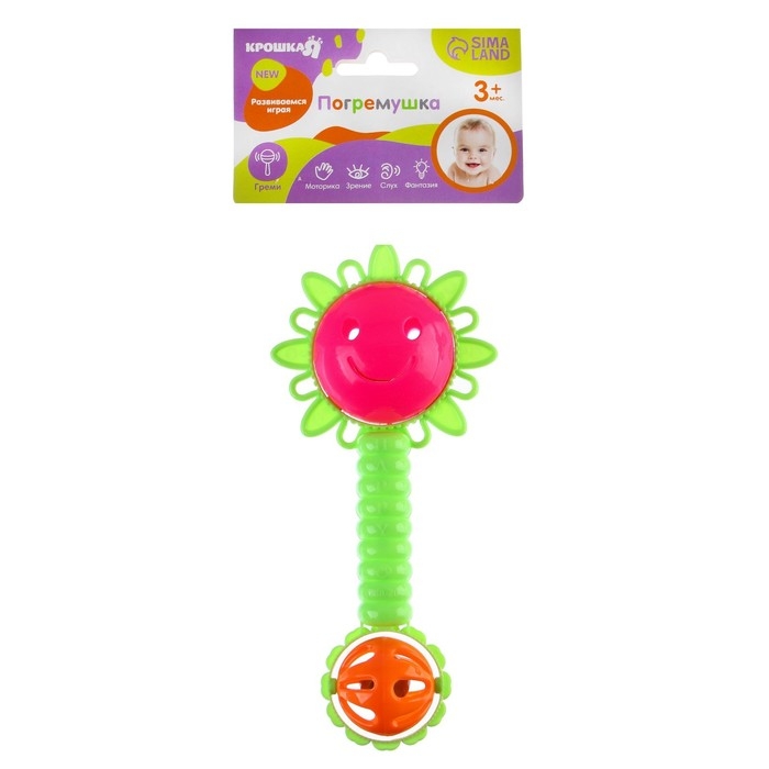 Погремушка «Солнышко», цвет МИКС, Крошка Я Погремушка «Солнышко», цвет МИКС, Крошка Я