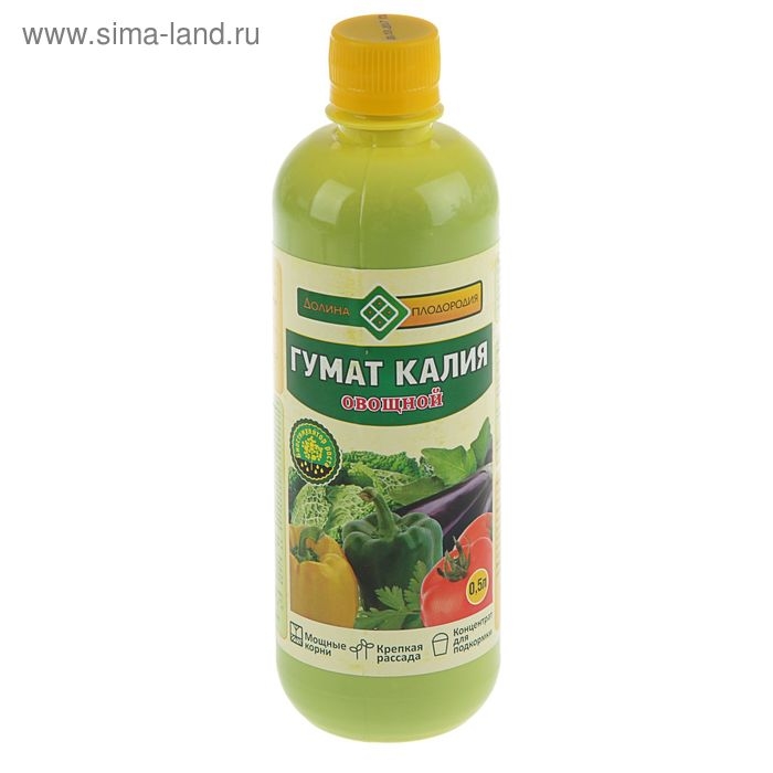 Удобрение органо-минеральное Гумат калия Удобрение органо-минеральное Гумат калия "Овощной", 0,5 л