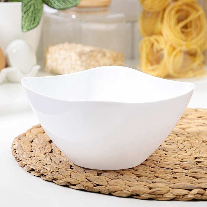 Салатник пластиковый «Рондо», 1 л, цвет белый Салатник пластиковый «Рондо», 1 л, цвет белый