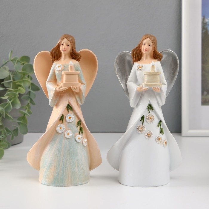 Сувенир полистоун Сувенир полистоун "Девушка-ангел с тортом в руках" МИКС 7х11х21 см