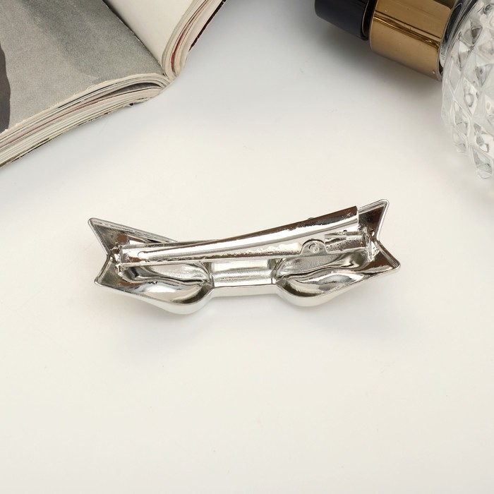 Зажим для волос  Зажим для волос "Либерти" бантик классика, 5,5 см, серебро