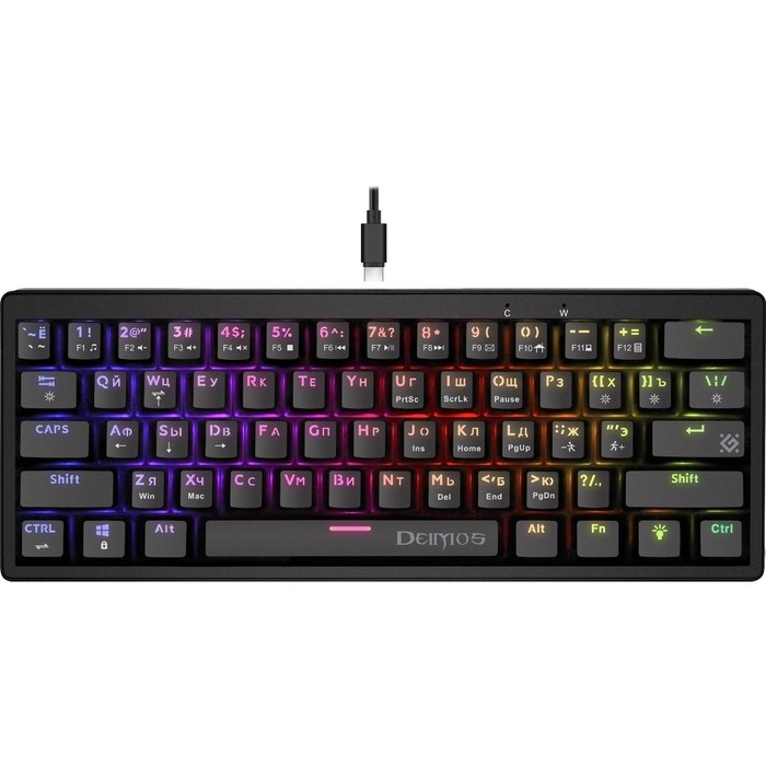 Клавиатура Defender GK-303,игровая,проводная, механическая,подсветка,104 клавиши,USB,черная Клавиатура Defender GK-303,игровая,проводная, механическая,подсветка,104 клавиши,USB,черная