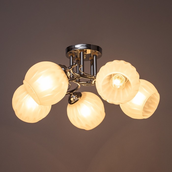 Люстра Люстра "Селена" 5х40Вт Е27 Хром 52х52х21см