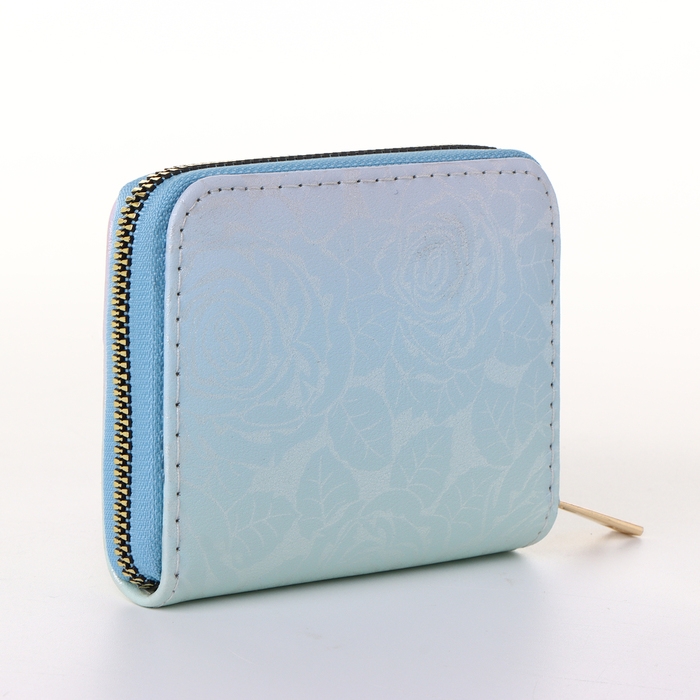 Кошелёк женский на молнии, цвет голубой Кошелёк женский на молнии, цвет голубой