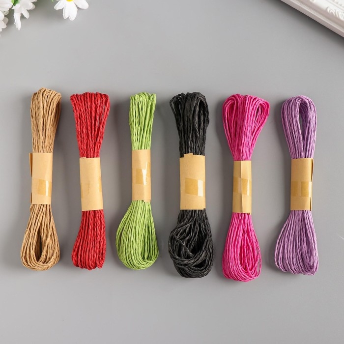 Тесьма декоративная бумага Тесьма декоративная бумага "Яркая" намотка 10 метров набор 12 шт МИКС 21х14х2 см