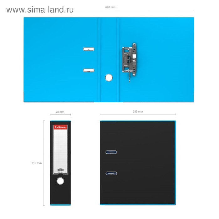 Папка–регистратор А4, 70 мм ErichKrause Accent, с арочным механизмом, голубая Папка–регистратор А4, 70 мм ErichKrause Accent, с арочным механизмом, голубая