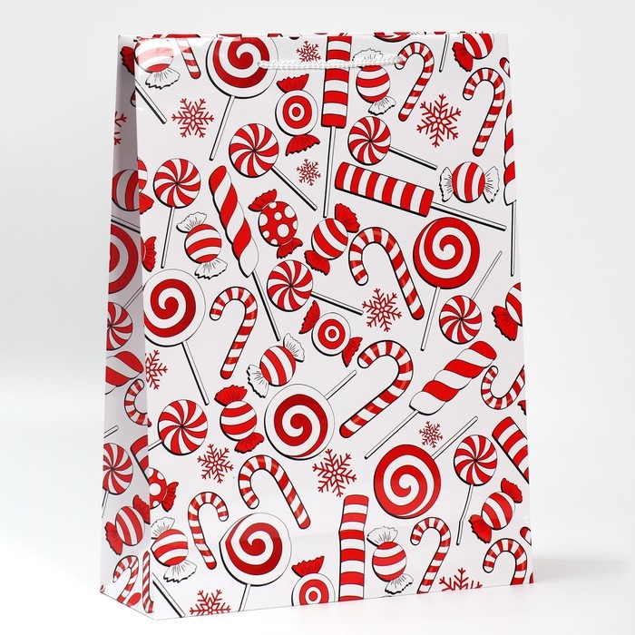 Пакет подарочный новогодний ламинированный «Сладости», L 28 х 38 х 9 см Пакет подарочный новогодний ламинированный «Сладости», L 28 х 38 х 9 см