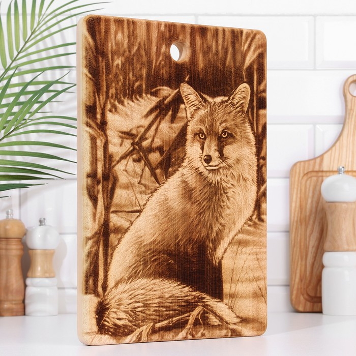 Доска из массива кедра «Лиса», большая, прямоугольная, 23 × 35 см №35