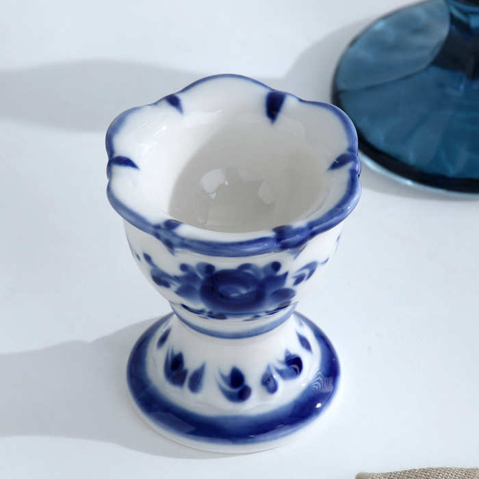 Подставка под яйцо, 6,5×7,5 см, гжель Подставка под яйцо, 6,5×7,5 см, гжель