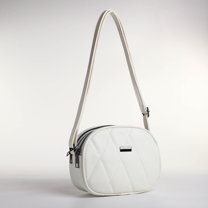 Сумка женская кросс-боди на молнии, цвет белый Сумка женская кросс-боди на молнии, цвет белый