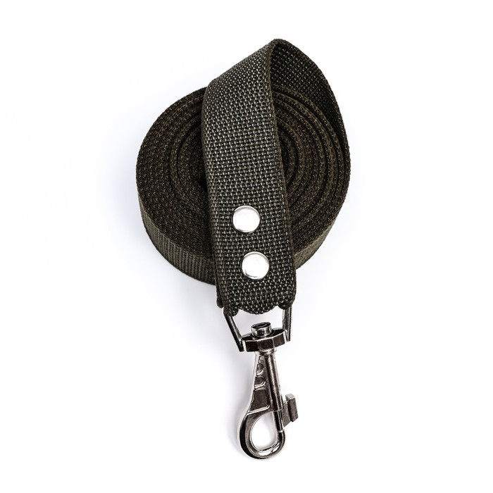 Поводок брезентовый 3 м х 3,5 см, тёмно-зелёный Поводок брезентовый 3 м х 3,5 см, тёмно-зелёный