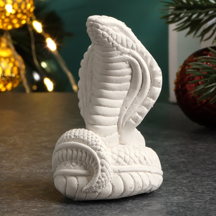 Новый год. Символ 2025. Фигура для раскраски  Новый год. Символ 2025. Фигура для раскраски "Змея Кобра малая" 6х4х4см