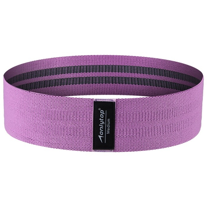 Фитнес-резинка ONLYTOP MEDIUM, 36х8,2х0,3 см, нагрузка 35-45 кг, цвет фиолетовый Фитнес-резинка ONLYTOP MEDIUM, 36х8,2х0,3 см, нагрузка 35-45 кг, цвет фиолетовый