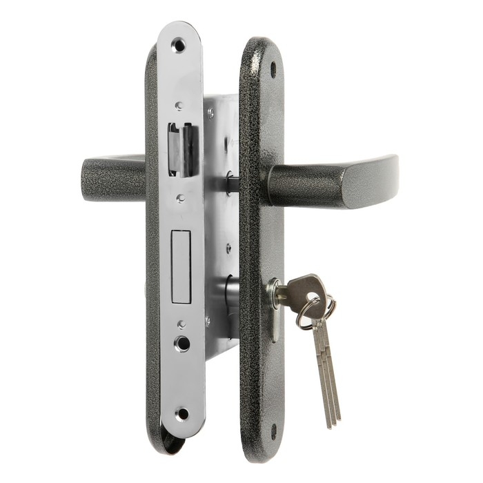 Замок врезной LOCKLAND RD009, с ручкой, цвет графит