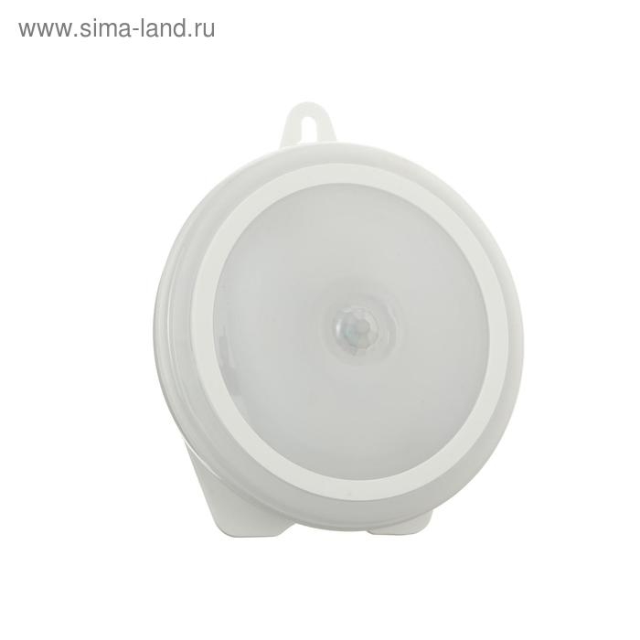 Светильник светодиодный с датчиком движения, 6 LED, 2,5 Вт, от батареек 3*AAA, 6500К, белый Светильник светодиодный с датчиком движения, 6 LED, 2,5 Вт, от батареек 3*AAA, 6500К, белый