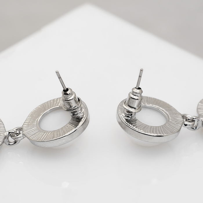 Серьги с жемчугом «Гавань» сознание, геометрия, цвет серебро Серьги с жемчугом «Гавань» сознание, геометрия, цвет серебро