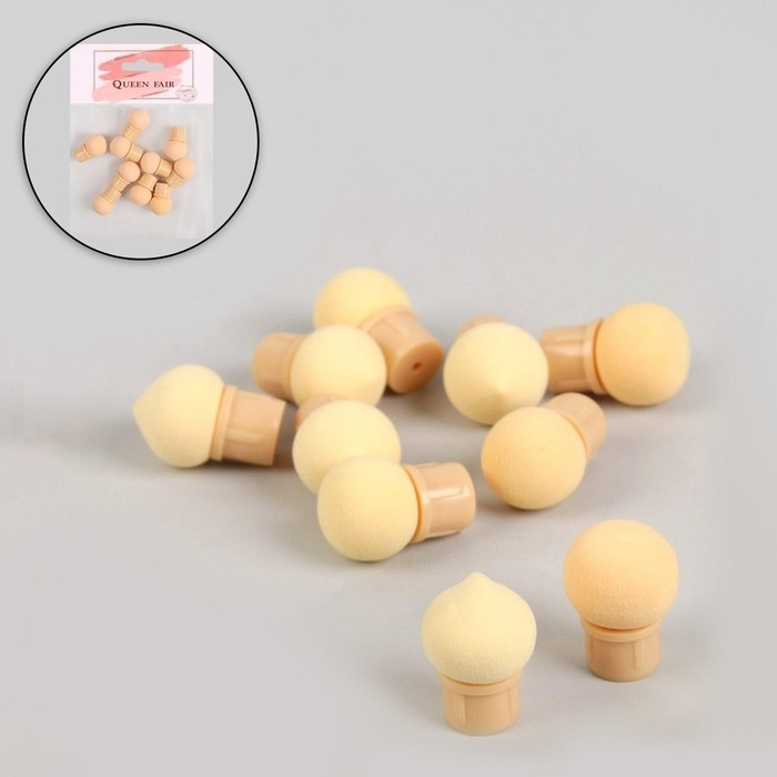 Сменные спонжи для маникюра, набор 10 шт, d = 1,5 см, цвет бежевый Сменные спонжи для маникюра, набор 10 шт, d = 1,5 см, цвет бежевый