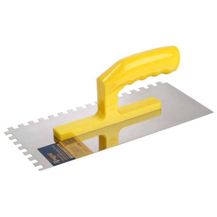 Гладилка ТУНДРА, нержавеющая сталь, пластиковая рукоятка, зуб 8 х 8 мм, 125 х 280 мм Гладилка ТУНДРА, нержавеющая сталь, пластиковая рукоятка, зуб 8 х 8 мм, 125 х 280 мм