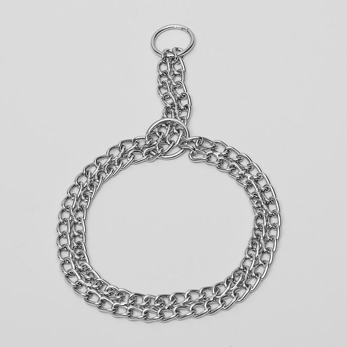 Ошейник - удавка металлический двухрядный, 45 см, толщина проволоки 2 мм Ошейник - удавка металлический двухрядный, 45 см, толщина проволоки 2 мм