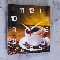 Часы настенные интерьерные &laquo;Кофе&raquo;, серия: Кухня, бесшумные, 25&times;25 см