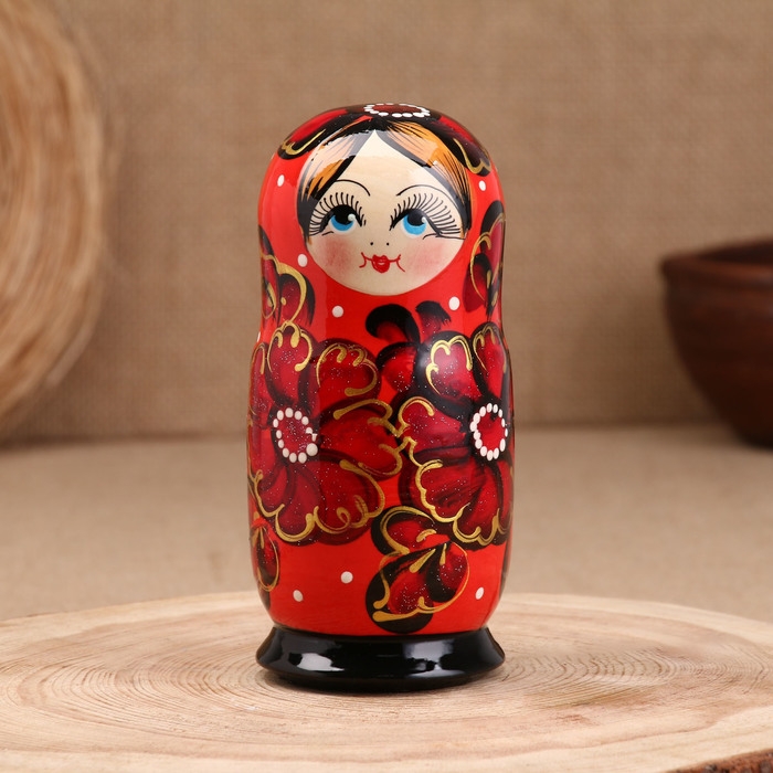 Матрёшка  Матрёшка "Ромашка", красная, 5-кукольная, 16 см