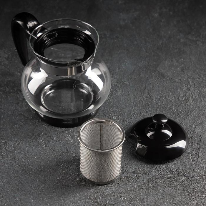 Чайник стеклянный заварочный «Мелодия», 750 мл, с металлическим ситом, цвет МИКС Чайник стеклянный заварочный «Мелодия», 750 мл, с металлическим ситом, цвет МИКС