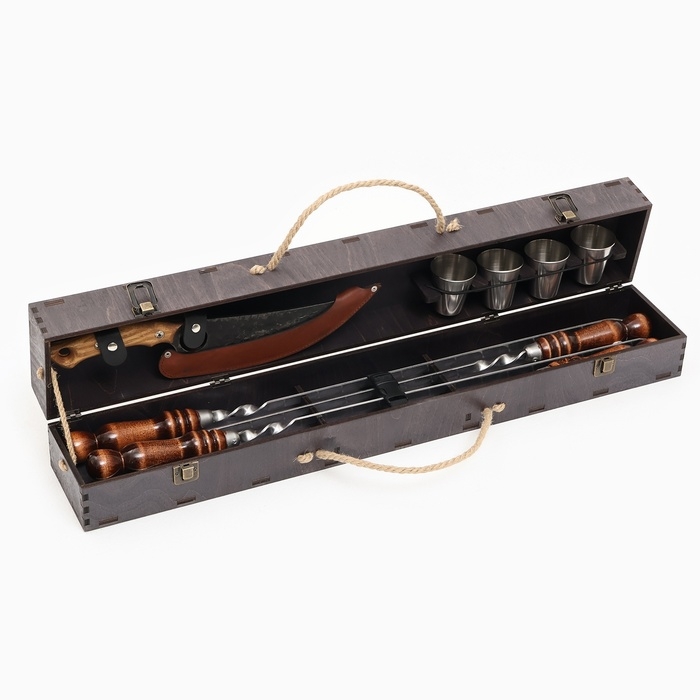 Набор с шампурами подарочный  Набор с шампурами подарочный "Медведь" в кейсе