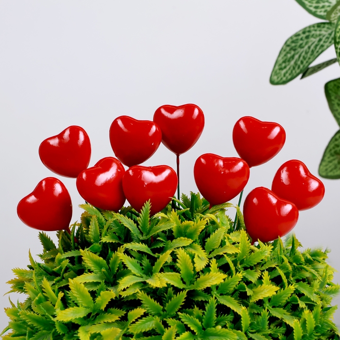 Штекер  Штекер "Сердечко" красное, 3х1,5х2см / набор 50шт