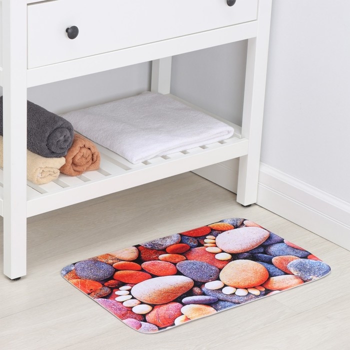 Коврик для ванной и туалета Доляна &laquo;Камни следы&raquo;, 40&times;60 см