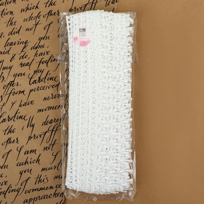 Кружево гипюровое, 20 мм × 14 ± 1 м, цвет белый Кружево гипюровое, 20 мм × 14 ± 1 м, цвет белый