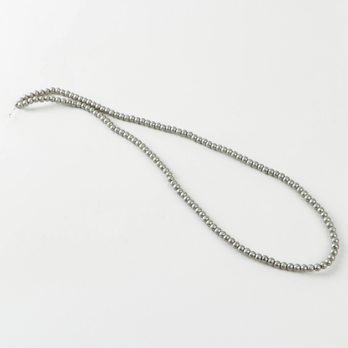 Бусины из стекла, набор 140 шт., диаметр 1 шт. — 6 мм, цвет серебряный