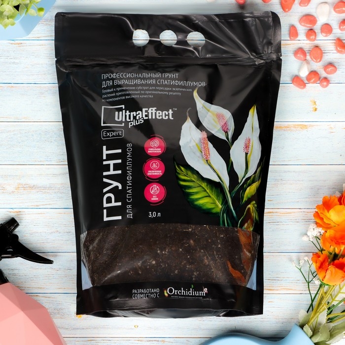 Грунт премиальный для выращивания Спатифиллумов UltraEffect Plus Expert, 3 л Грунт премиальный для выращивания Спатифиллумов UltraEffect Plus Expert, 3 л