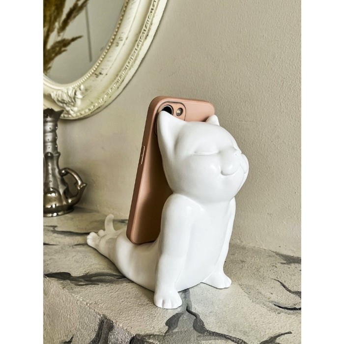 Фигура Фигура "Кот мордой вверх" розовый, 17см