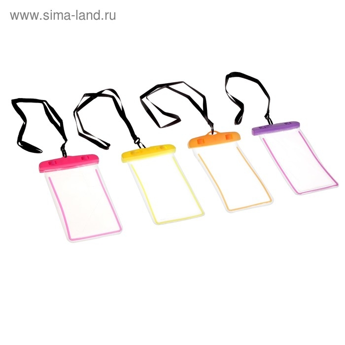 Водонепроницаемый чехол для телефона Luazon, 17х10 см, с отражателем, два фиксатора, МИКС