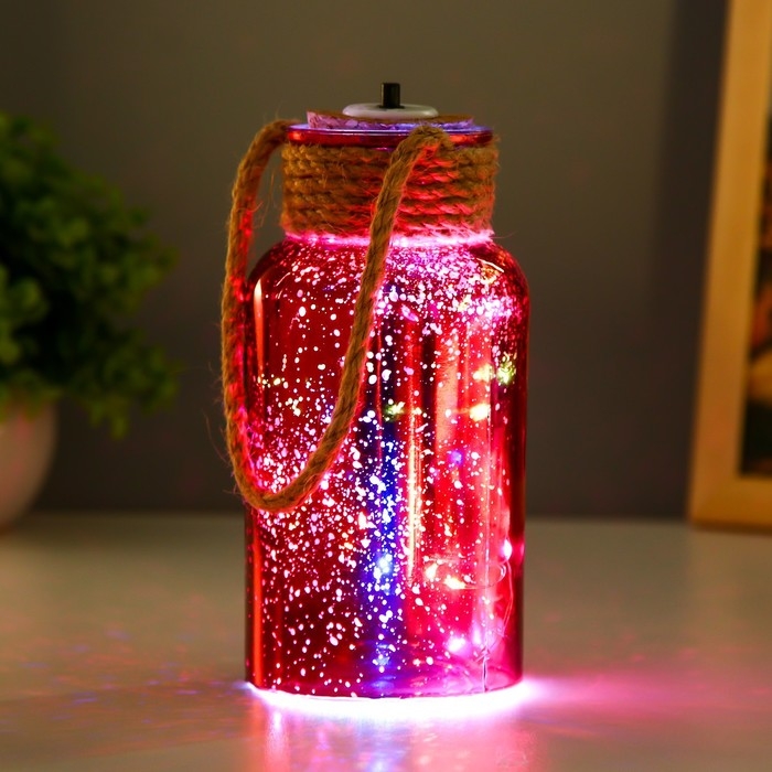 Ночник Ночник "Ласси" LED от батареек красный 8х8х17 см RISALUX