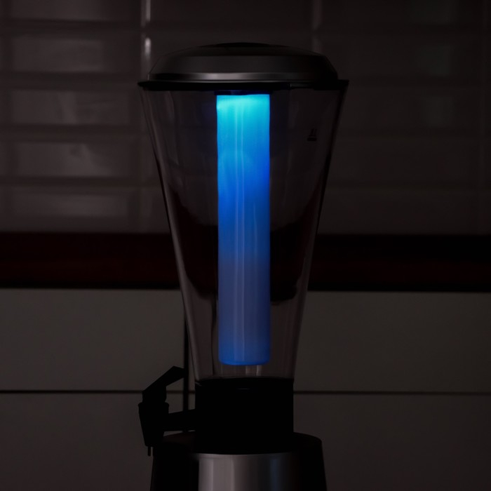 Башня пивная «Металлик», 3 л, колба с подсветкой, 2 батарейки, цвет серебристый Башня пивная «Металлик», 3 л, колба с подсветкой, 2 батарейки, цвет серебристый